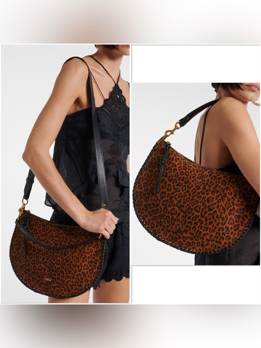 Isabel Marant Oskan Soft leather-trimmed leopard-print suede shoulder bag $1,350 - Picture 3 of 10